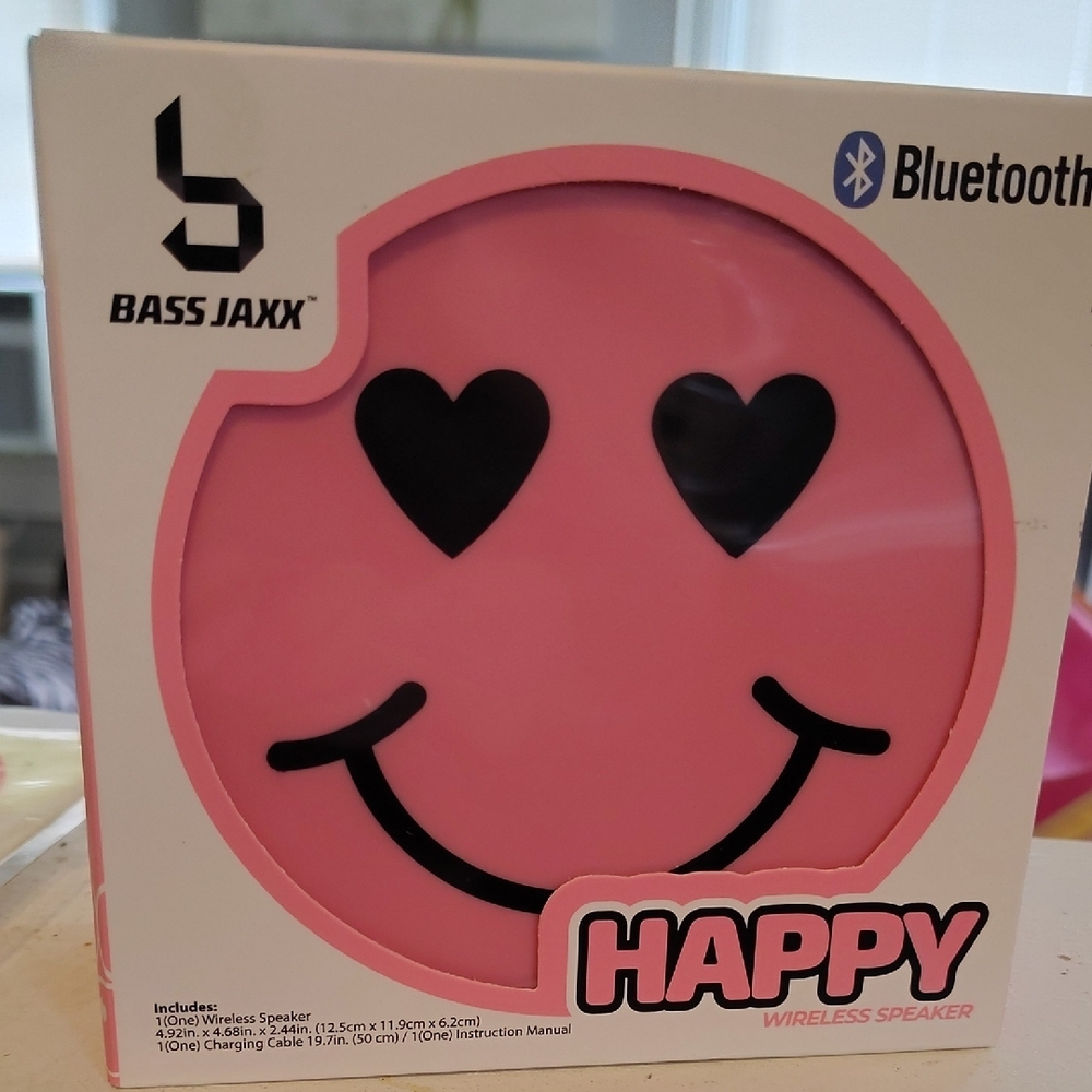 Bass Jaxx Pink Smiley Bluetooth Speaker
